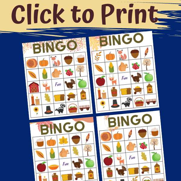 free printable fall bingo
