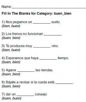 free printable worksheets in spanish