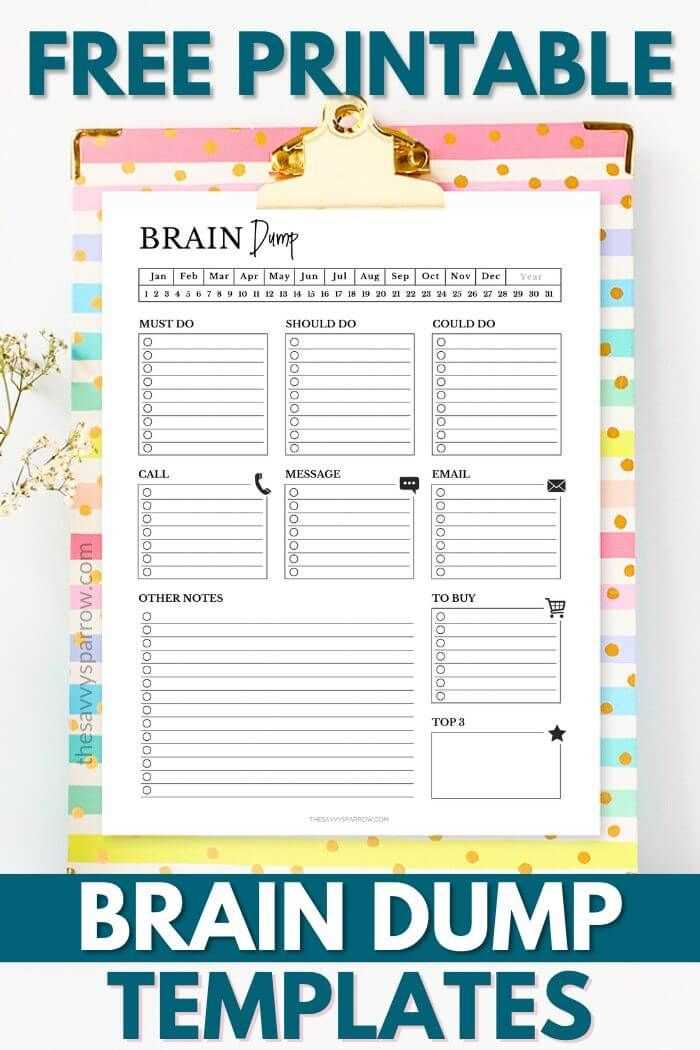 printable brain dump template