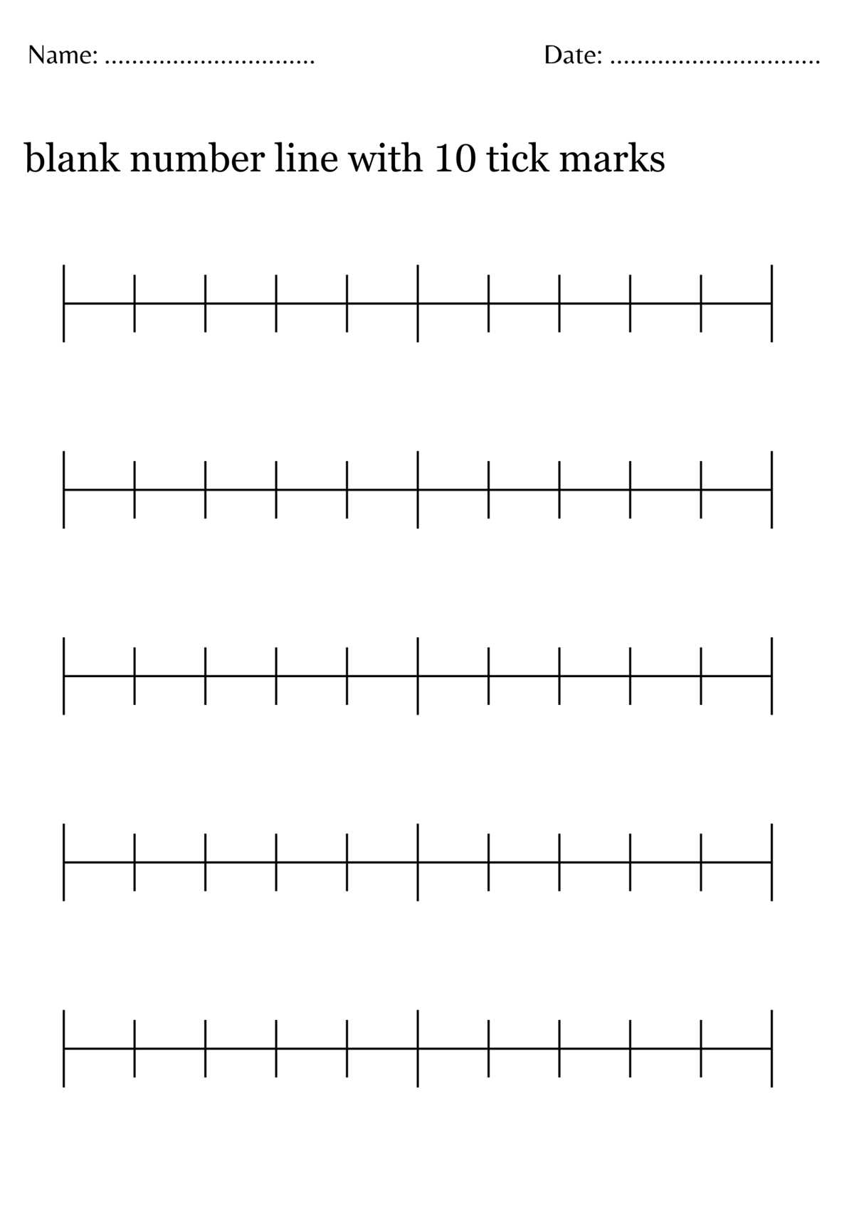 printable number lines