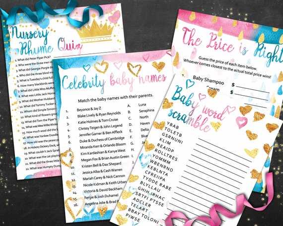 printable gender reveal games