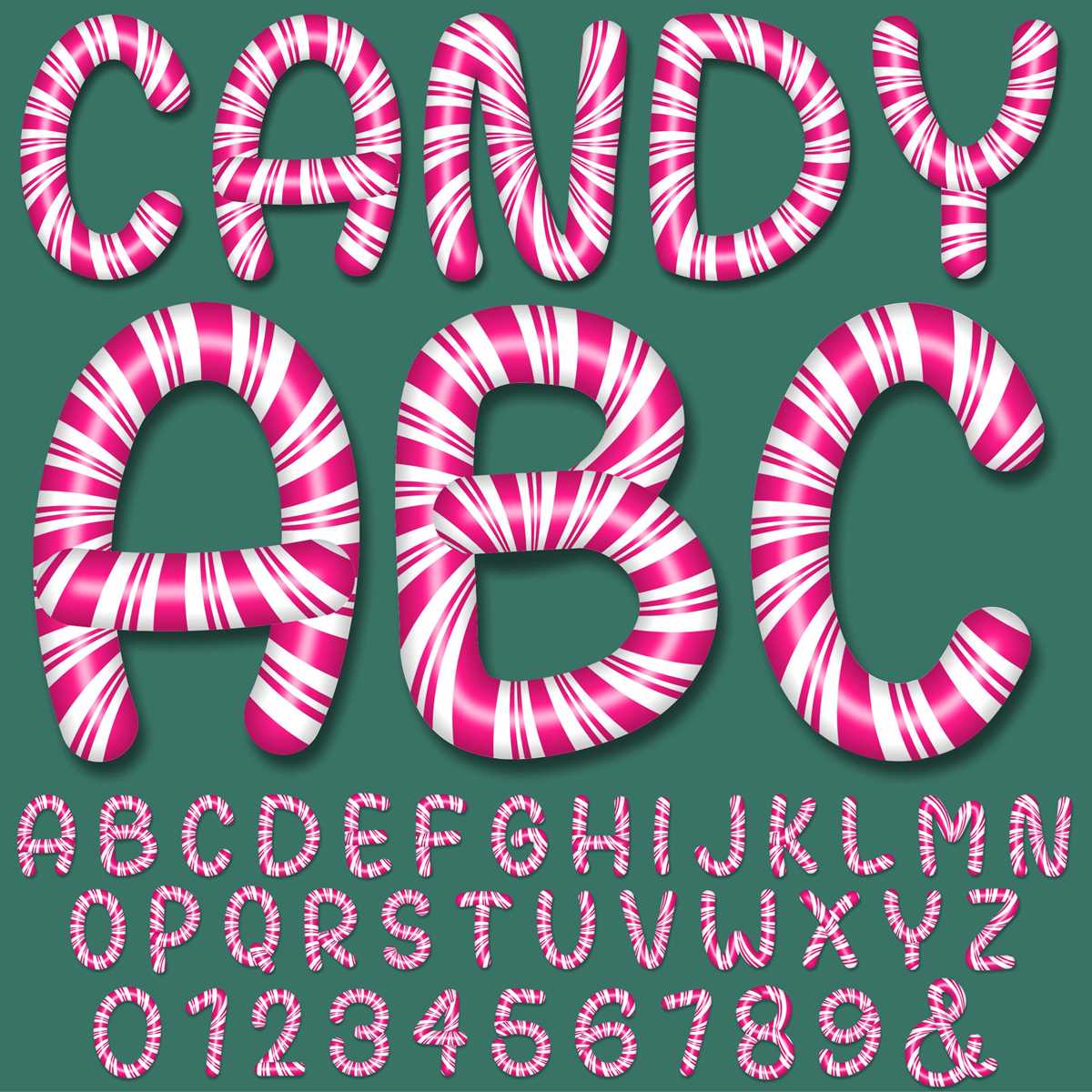printable candy cane letters