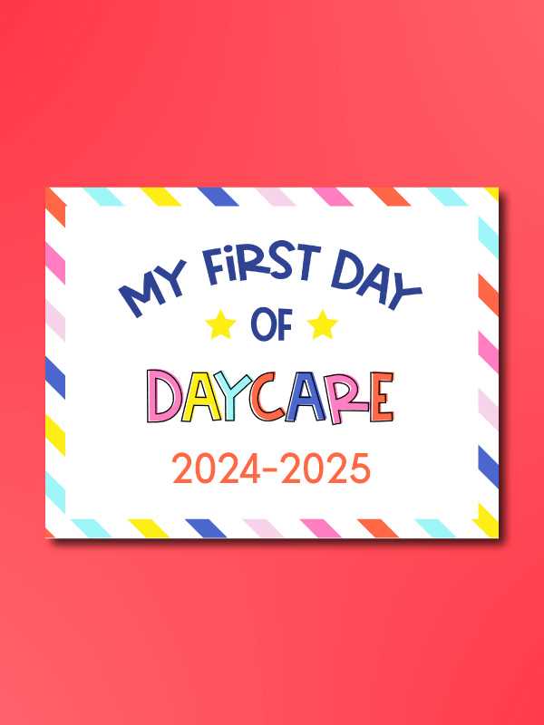 first day of preschool printable sign