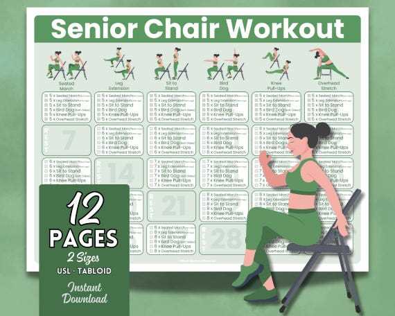 chair exercises for seniors free printable