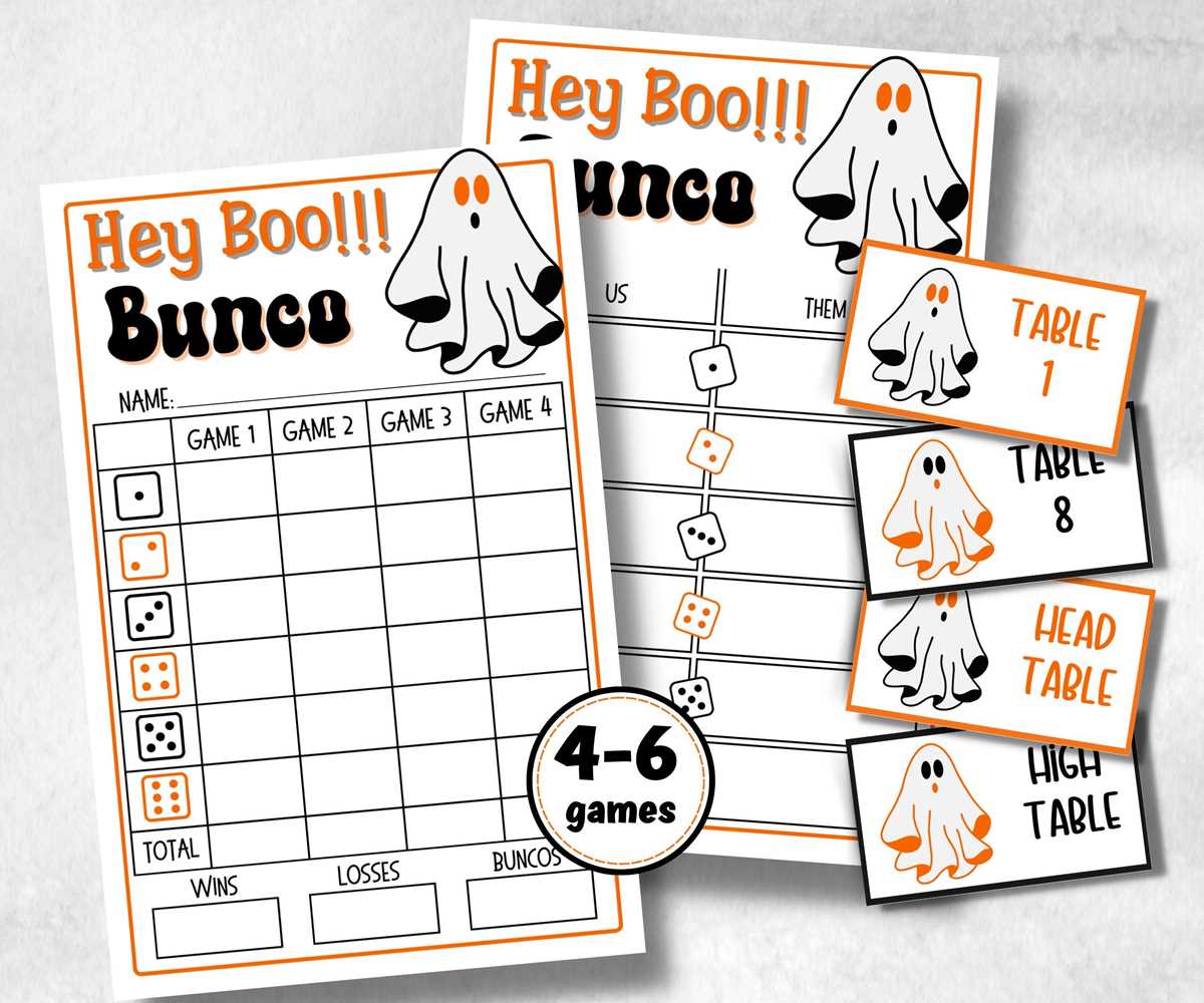 free bunco printables