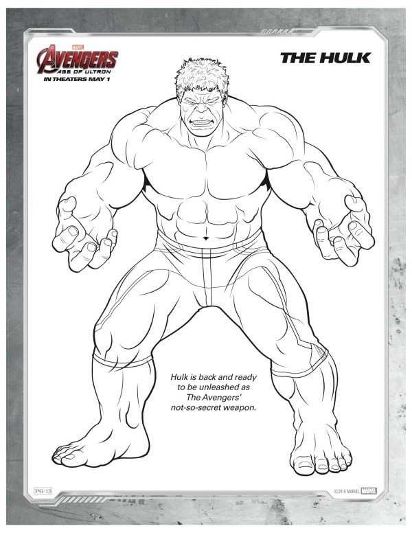hulk colouring pages printable