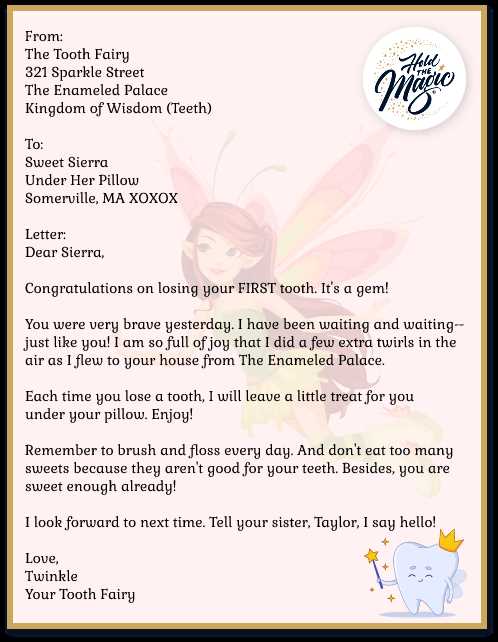 printable tooth fairy letter