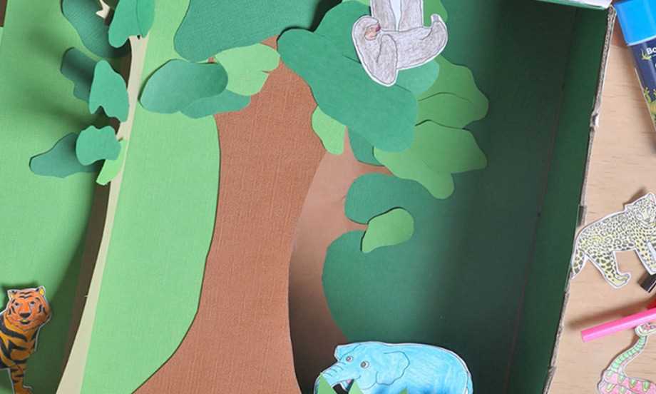 printable rainforest background for diorama