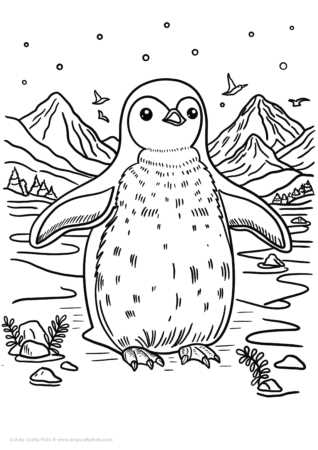 penguin coloring sheets printable