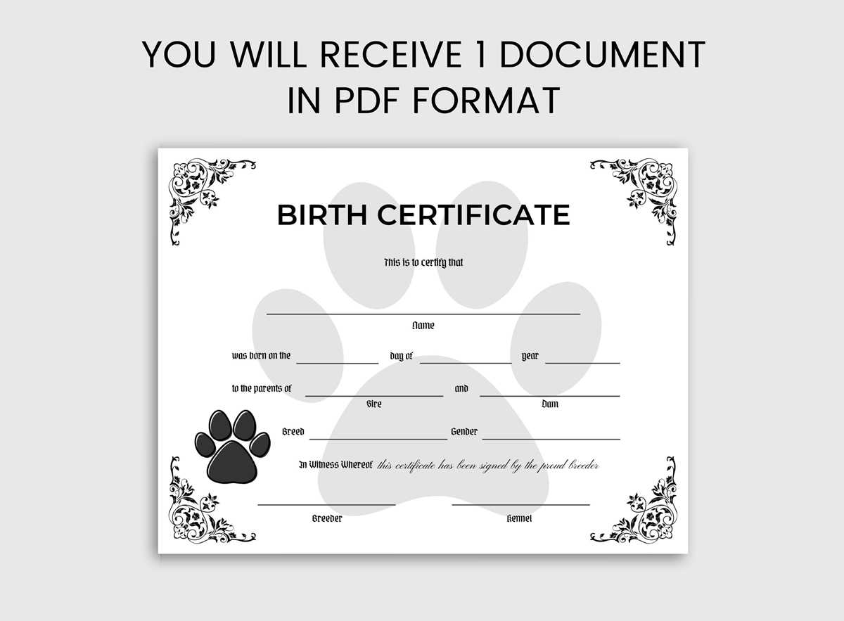 printable dog birth certificates