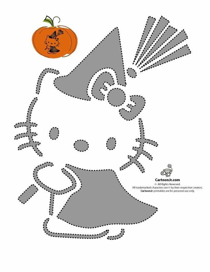 printable hello kitty pumpkin stencil