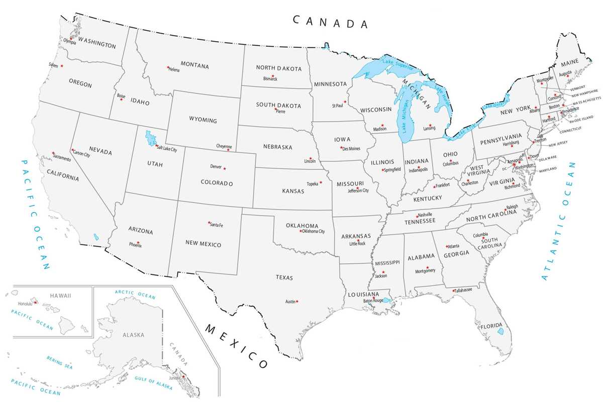us map and capitals printable