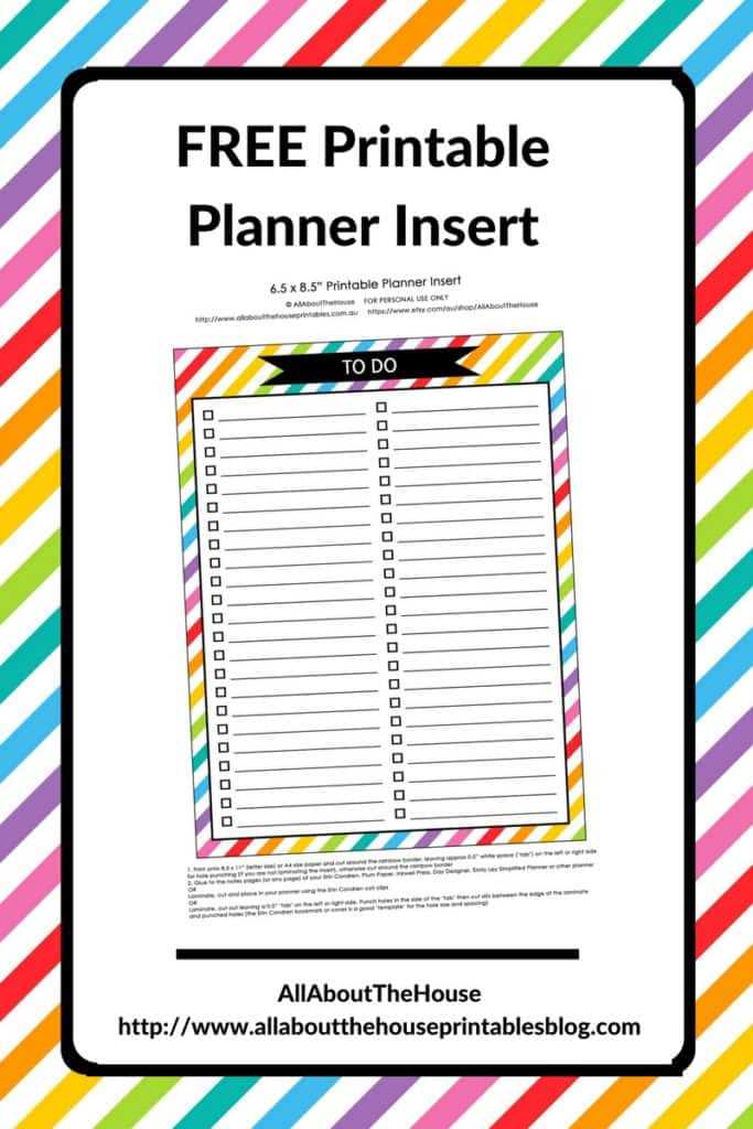 printable planner inserts
