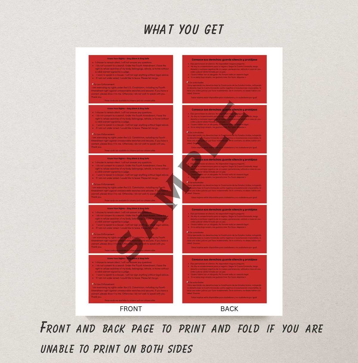 red card immigration printable spanish
