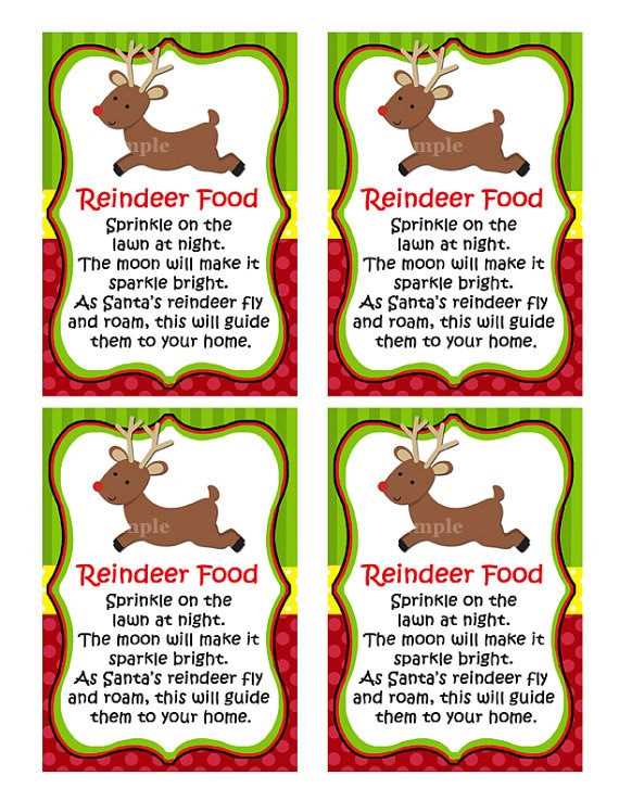reindeer food tags printable