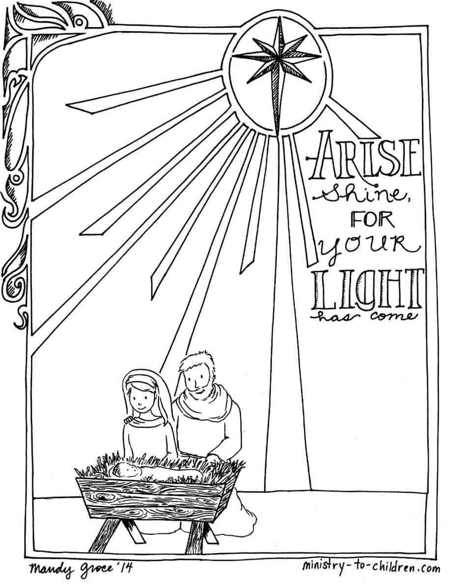 religious christmas coloring pages printable