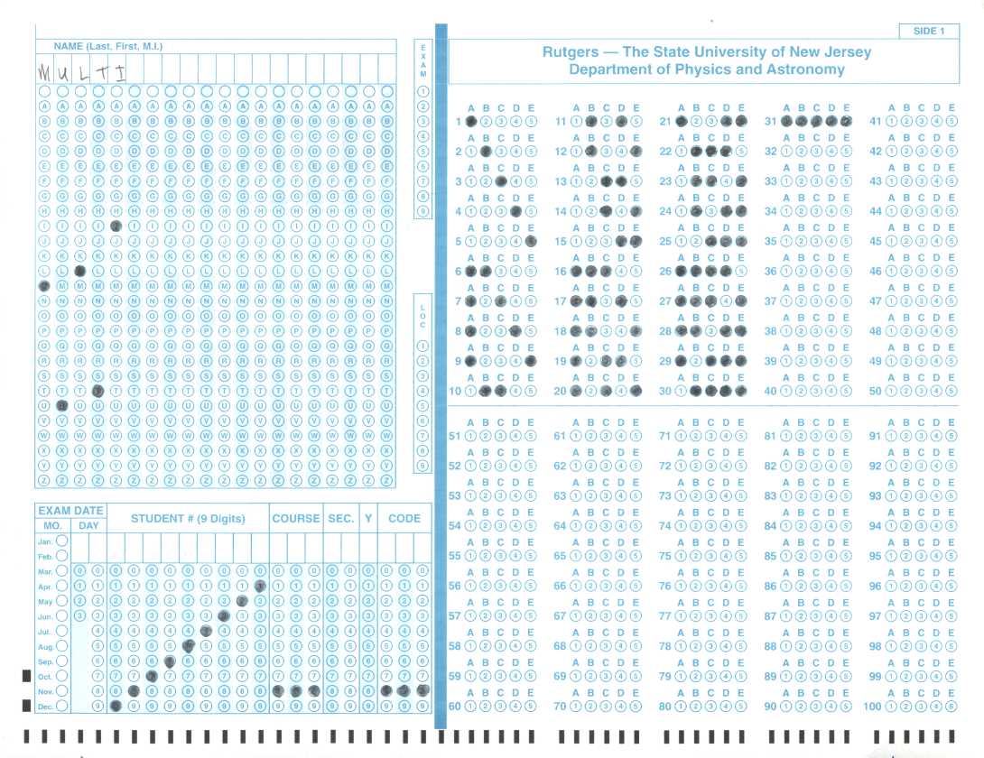 printable scantron sheet