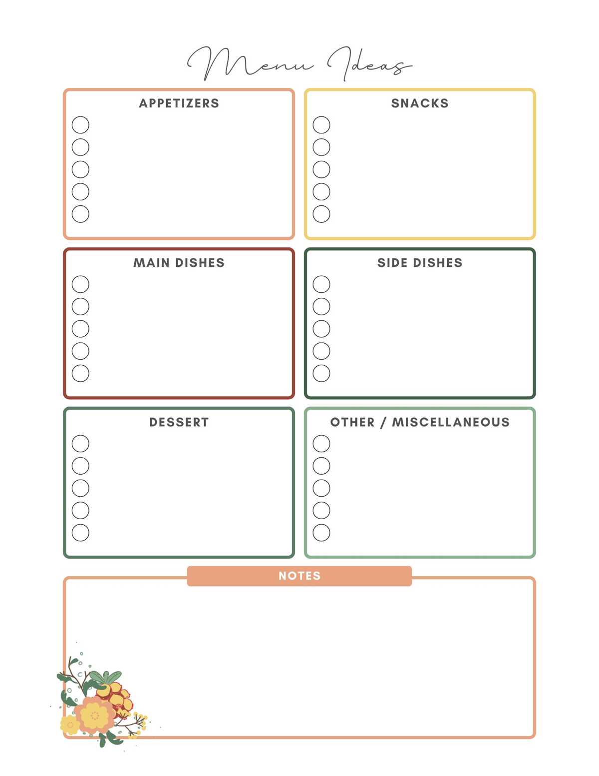 free thanksgiving planner printables