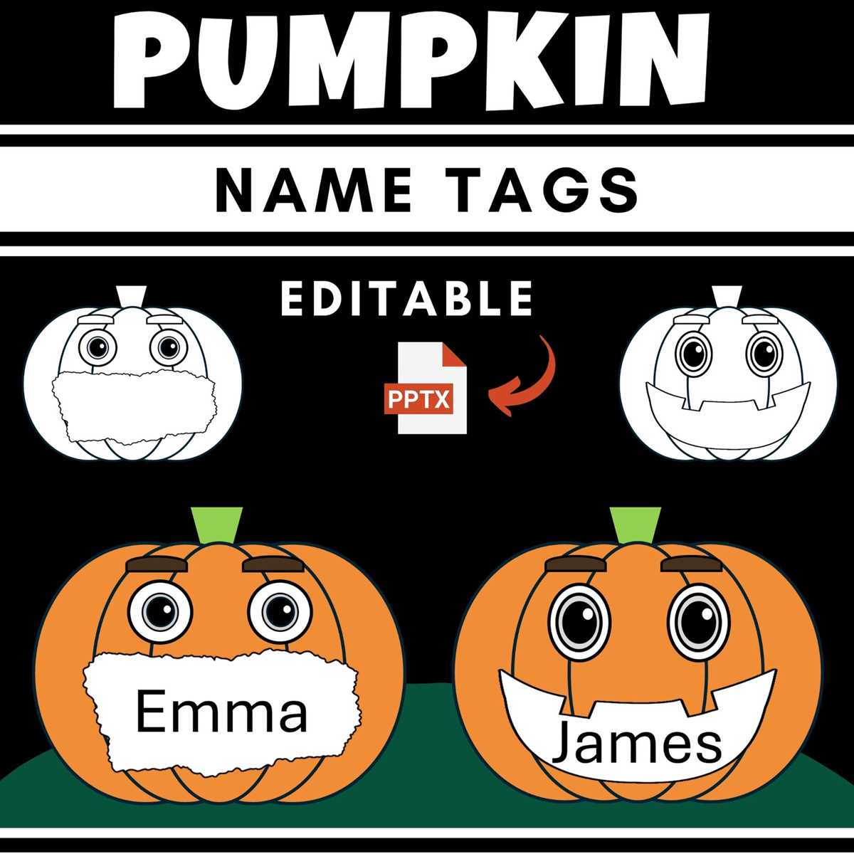 pumpkin name tags printable free