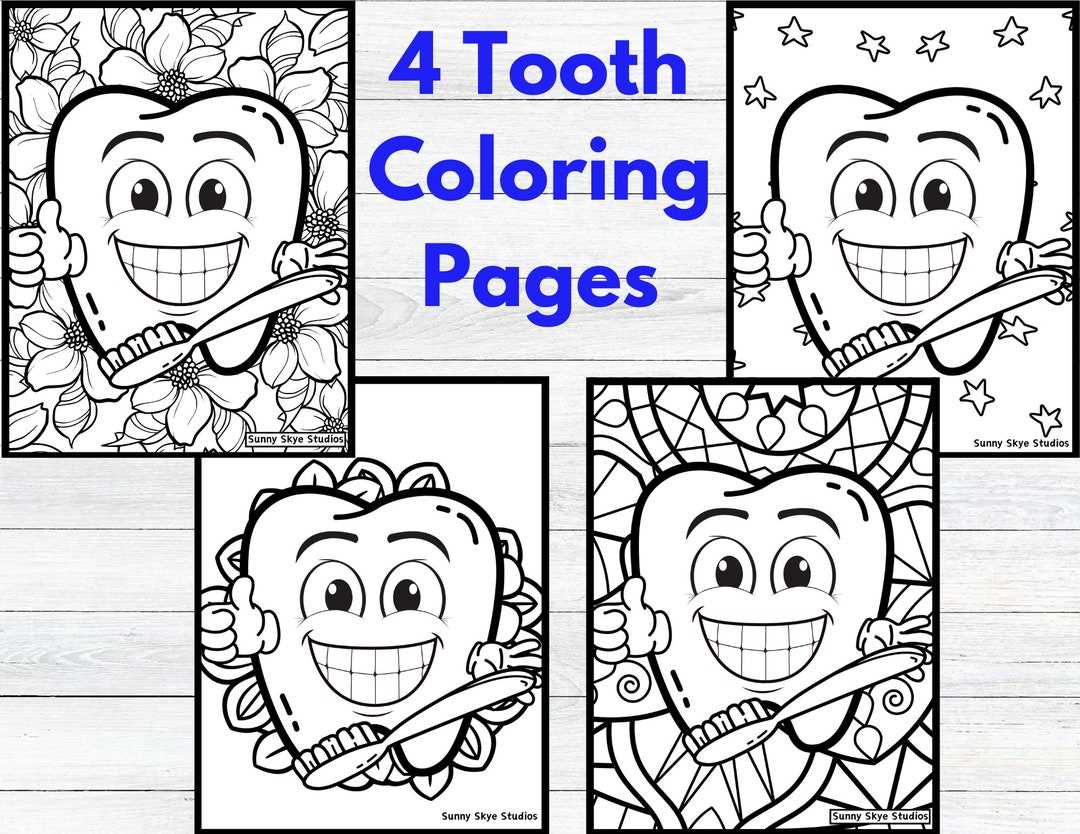 tooth coloring page printable
