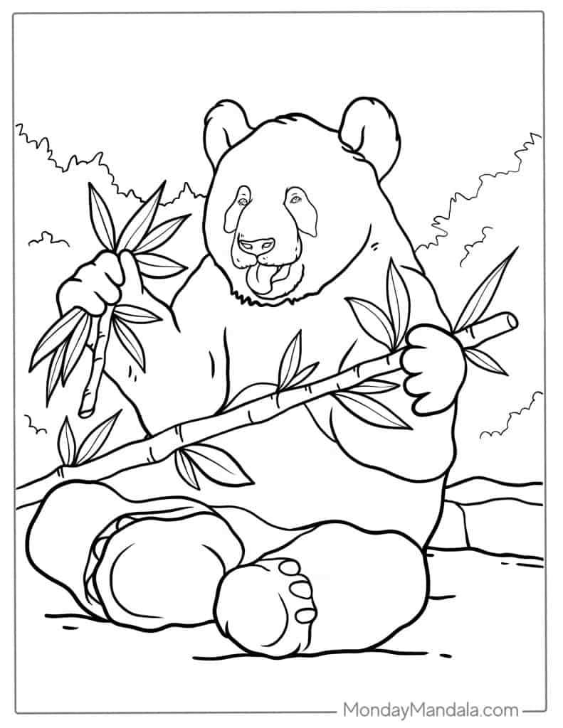 panda coloring pages free printable