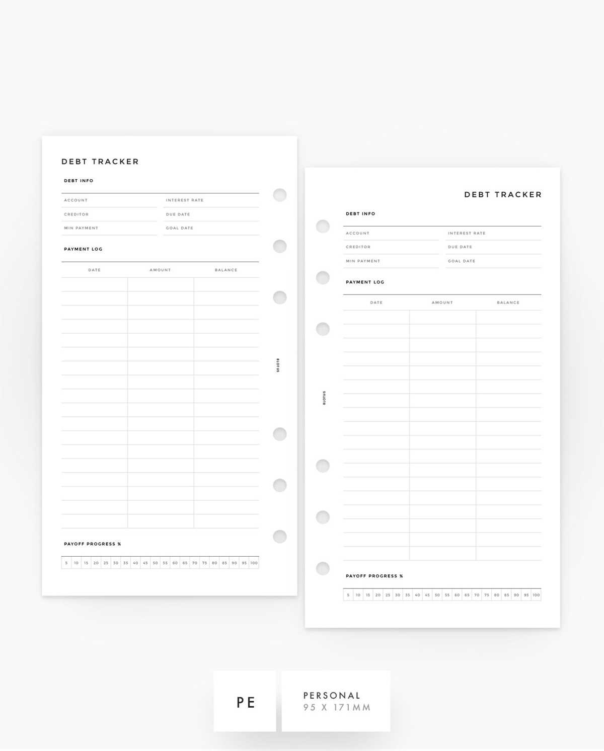 debt tracker printable