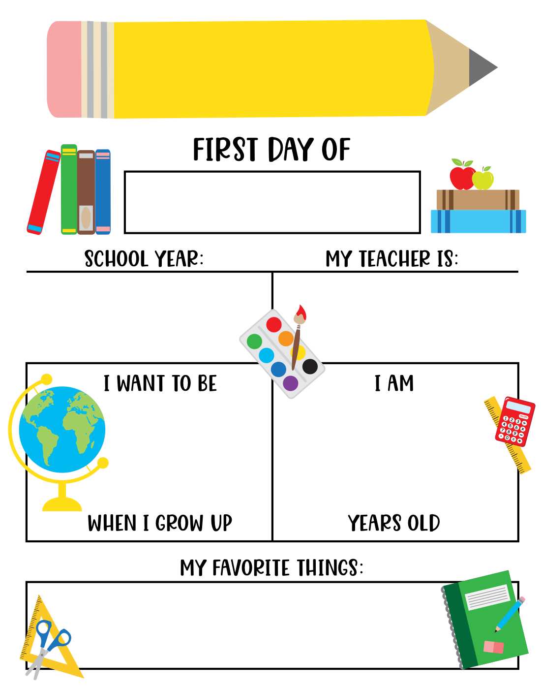 first day of preschool printable sign