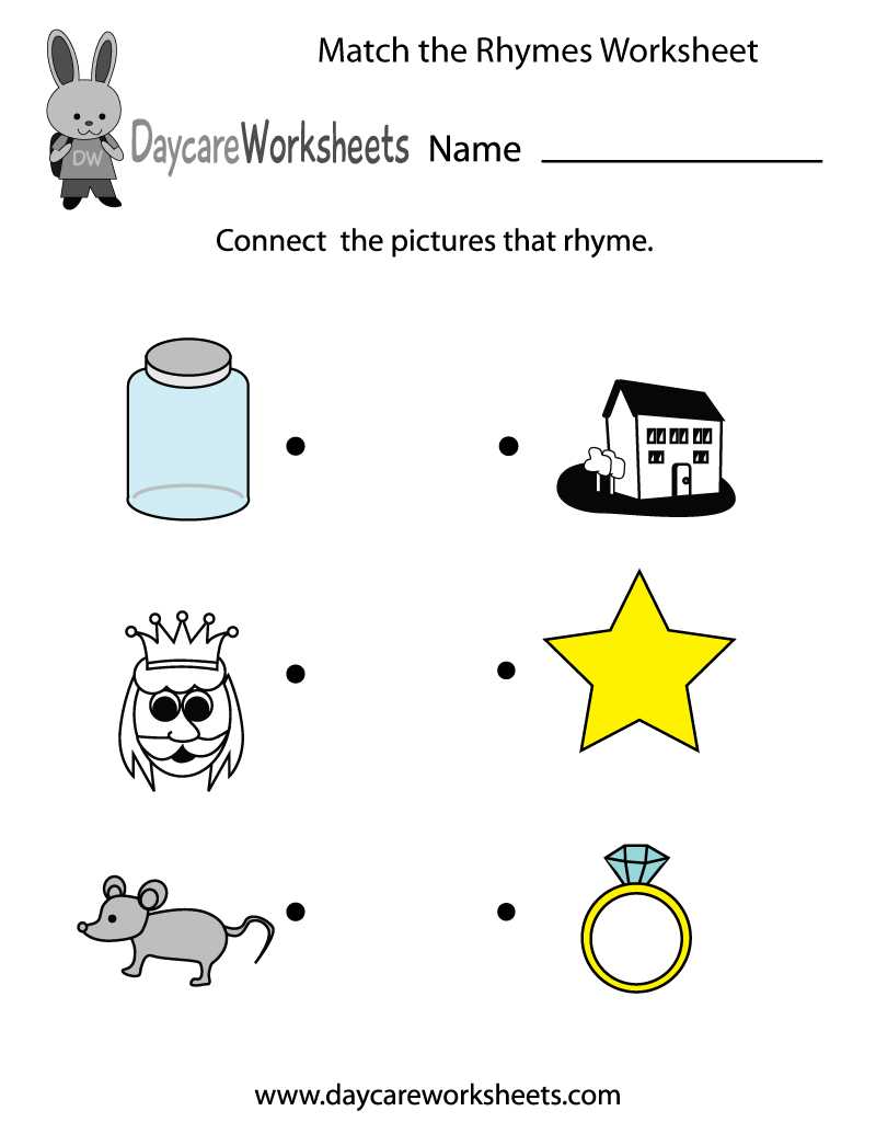 rhyming worksheets free printable