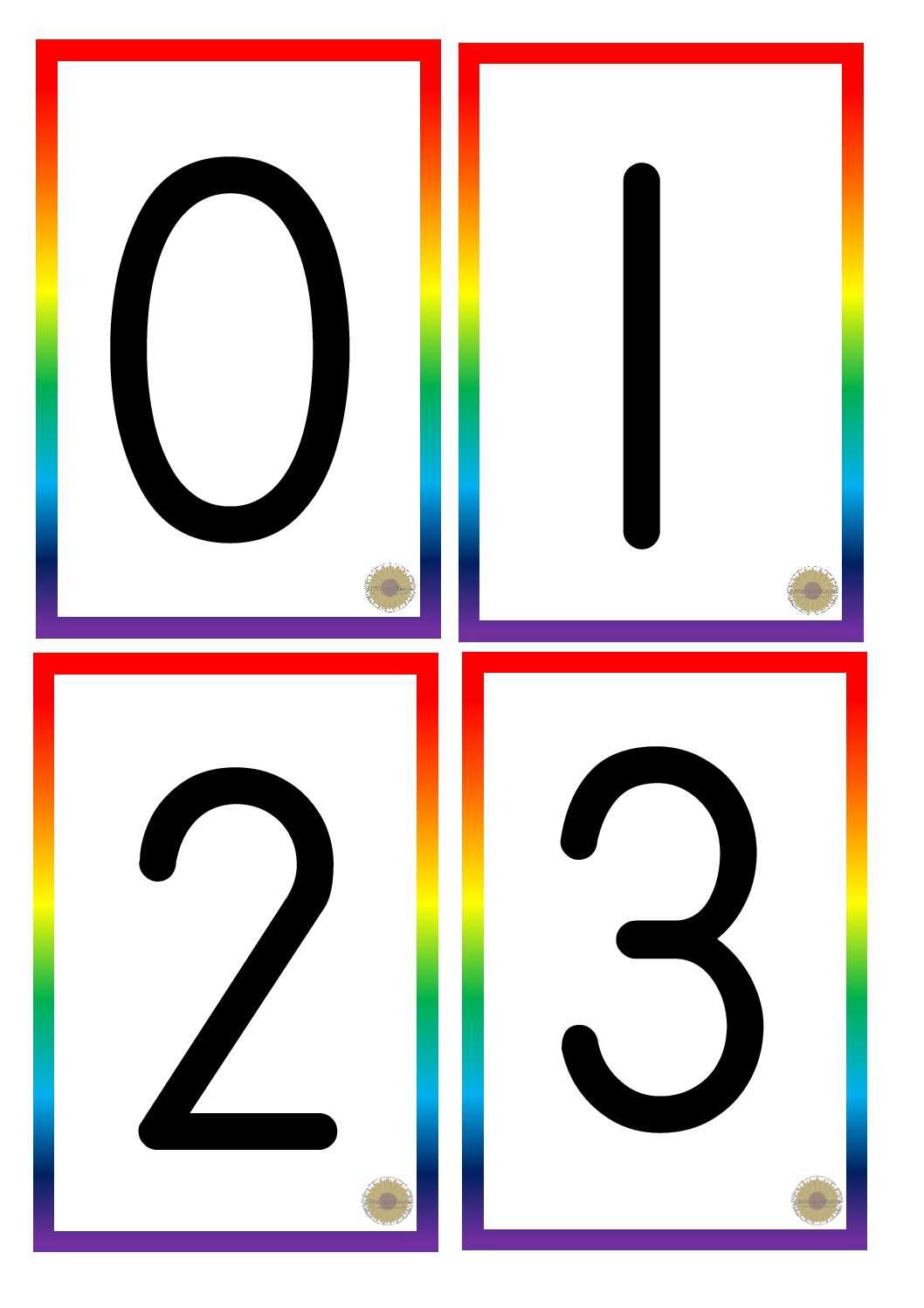printable number flashcards