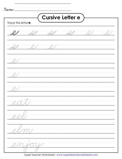 free printable cursive worksheet