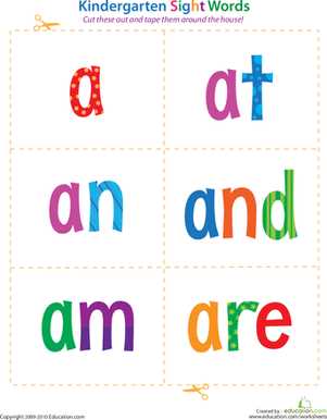 flashcards for sight words printables