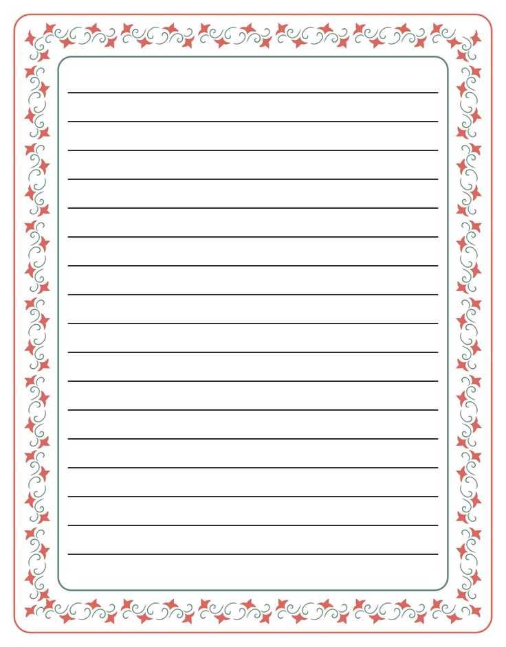 printable lined writing paper with border