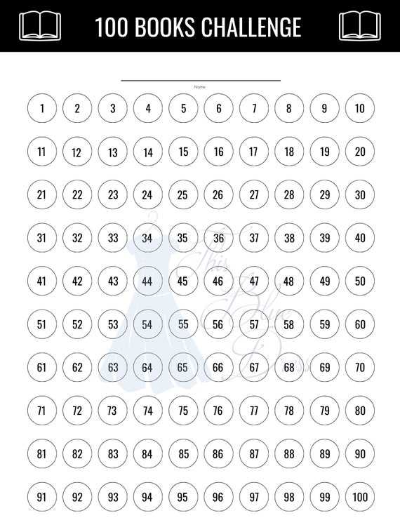 100 book reading chart printable free