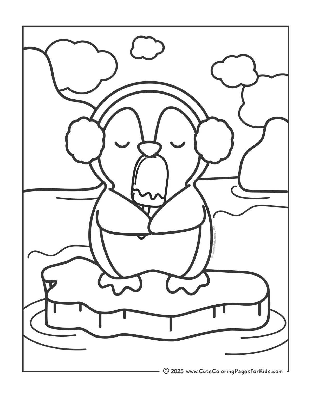 cute penguin coloring pages printable