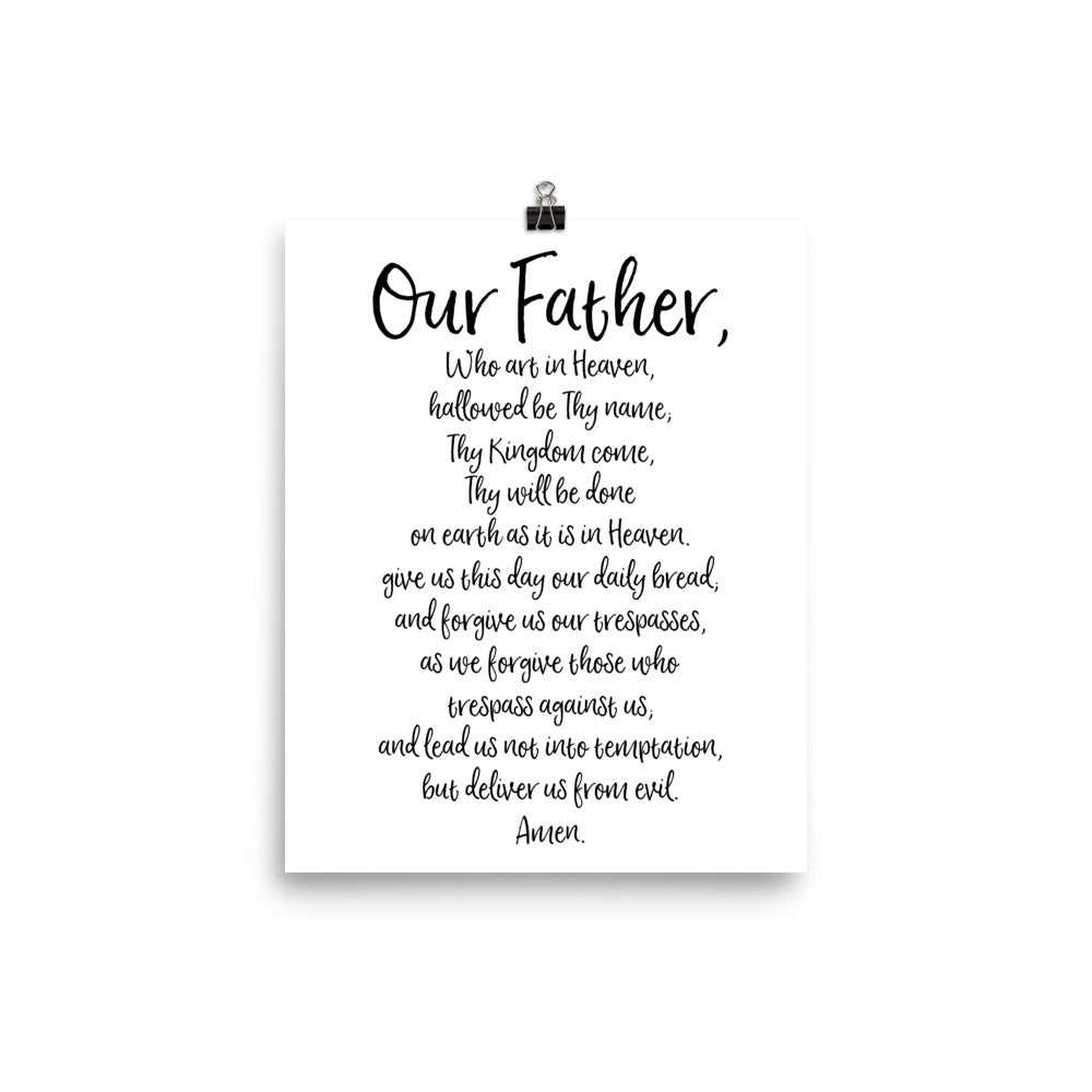 the our father prayer printable