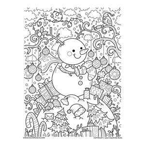 winter holiday coloring pages printable