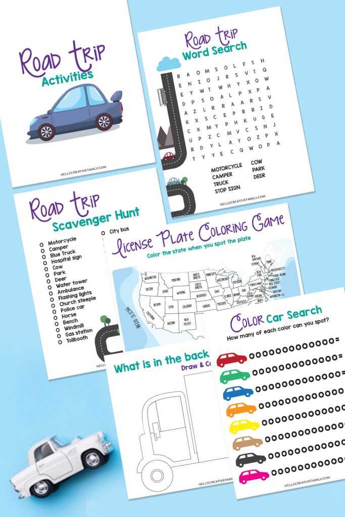 road trip activities printables