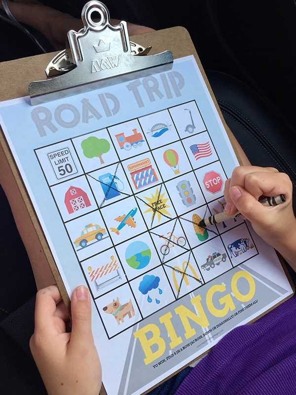 road trip bingo free printable