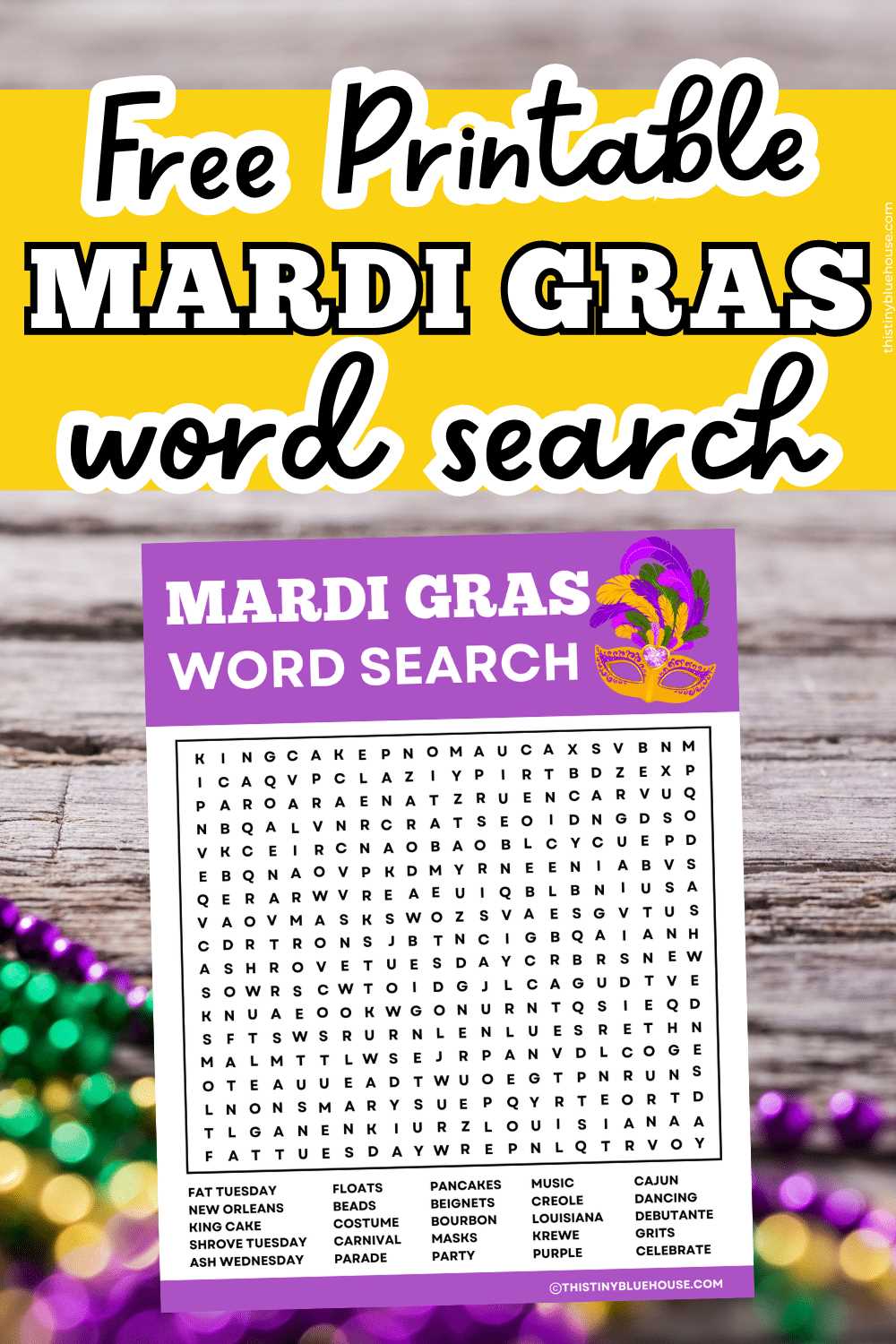 mardi gras word search free printable