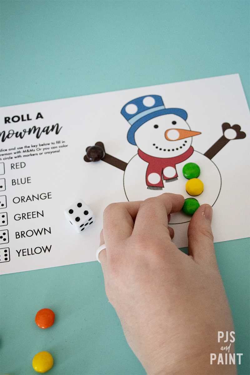 roll a snowman dice game free printable