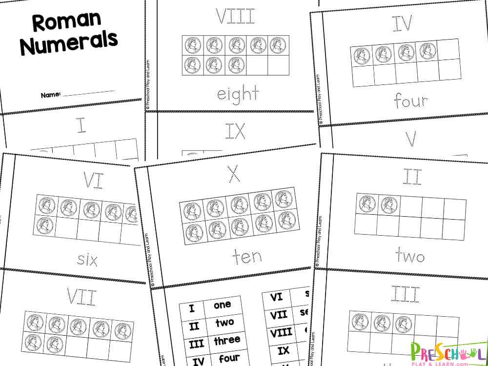 roman numbers printable