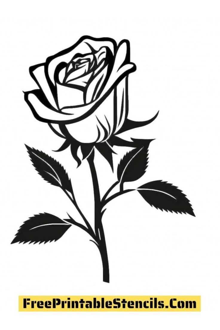 rose stencil printable