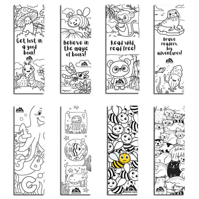 cute free printable bookmarks to color