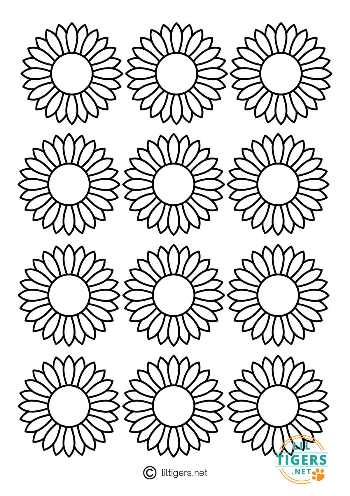 sunflower template printable