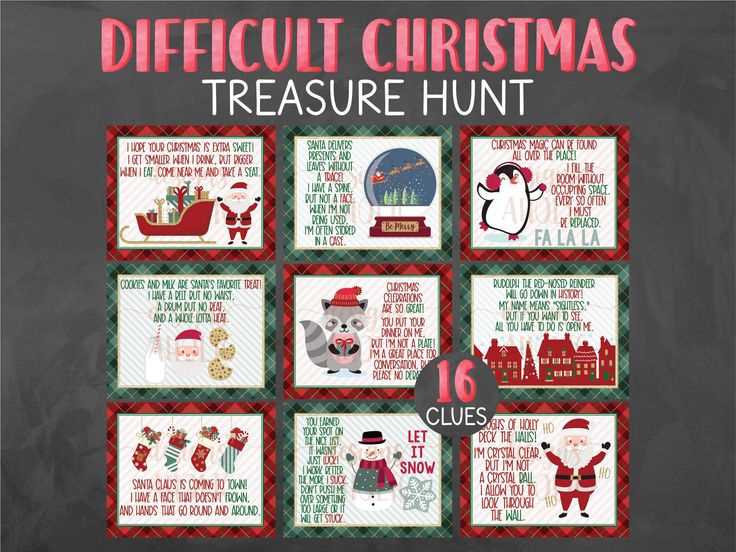 free printable christmas treasure hunt clues for adults