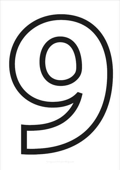 printable number 9