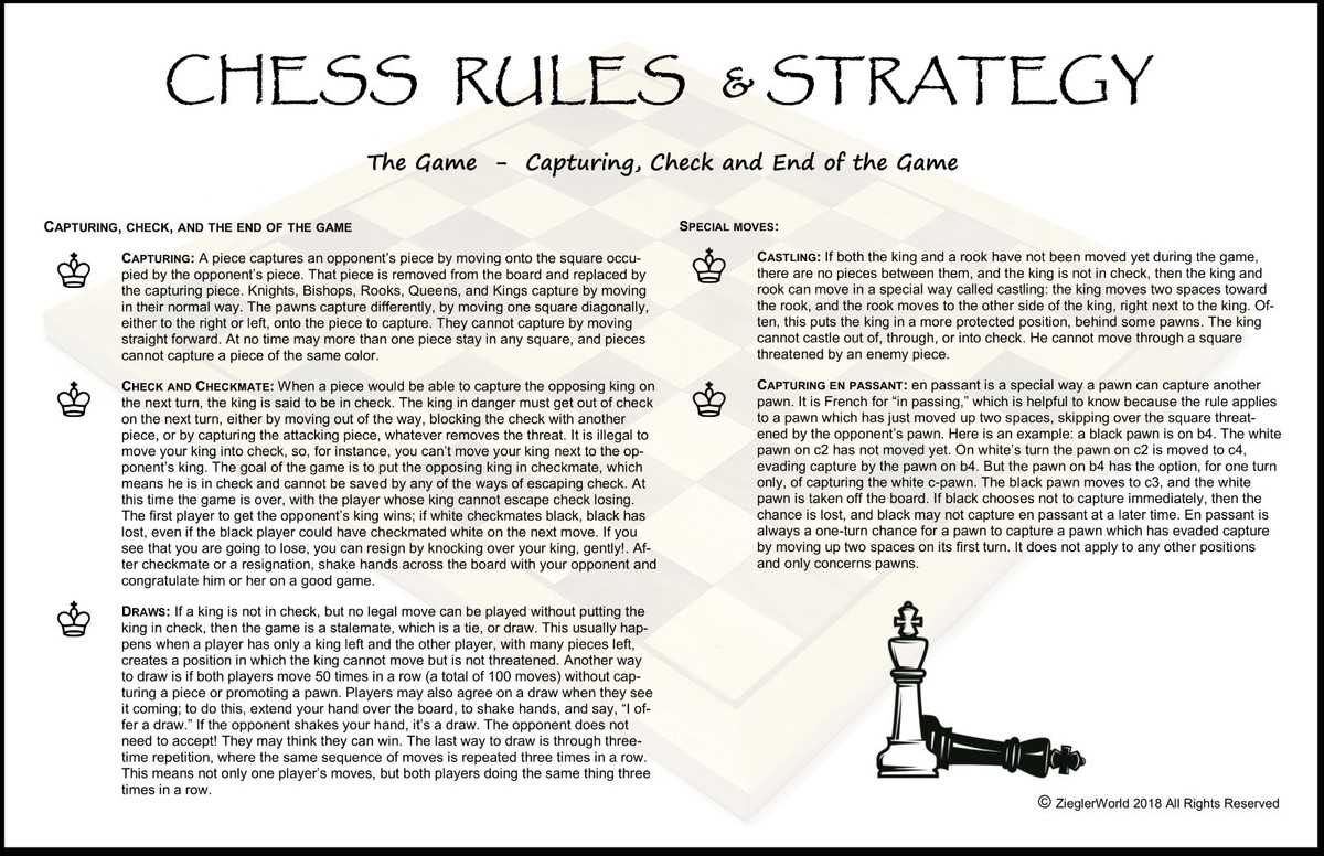 rules of chess printable