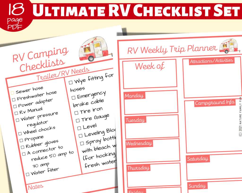 rv checklist printable