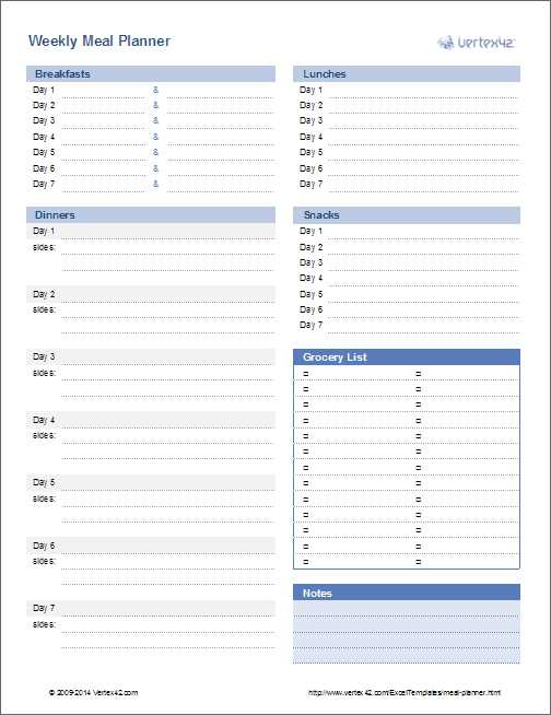 printable meal planning template