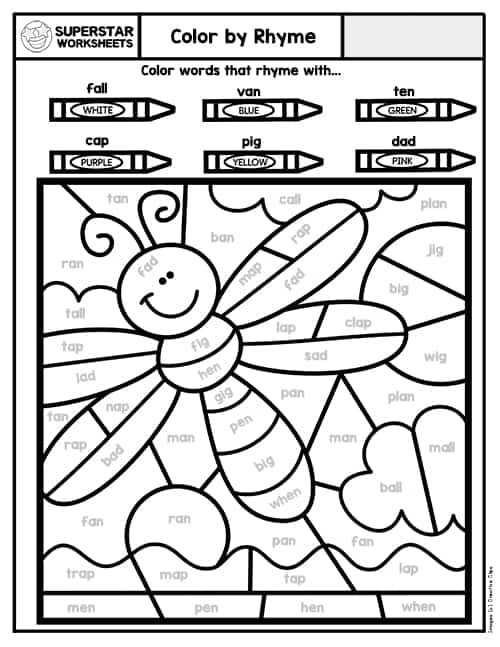 rhyming worksheets free printable